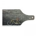 thumbnail image 1 of Bicycle Cutting Board, Past Times Aesthetic Road Bike Lean Brick Wall Outdoor Daily Town Life Photo, Tempered Glass Cutting and Serving Board, Wine Bottle Shape, Grey Yellow Red, by Ambesonne, 1 of 1