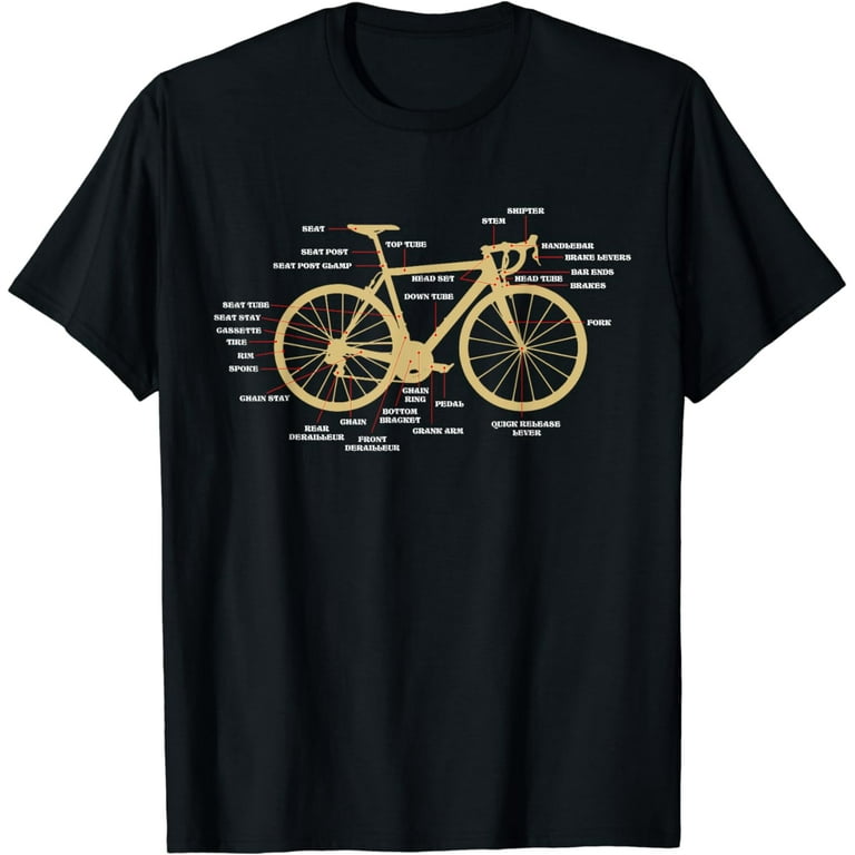 Bicycle Anatomy T-Shirt Racer Bike Parts Cycling Shirt T-Shirt Bicycle Anatomy T-Shirt Racer Bike Parts Cycling Shirt T-Shirt