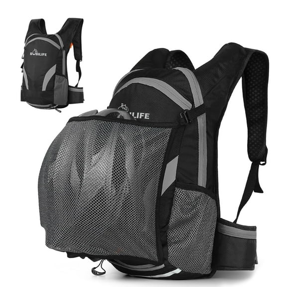 Bicycle Cycling Backpack - Water Resistant Biking and Bike Commuter Lightweight Backpack with Helmet Mesh Holder, Men and Women