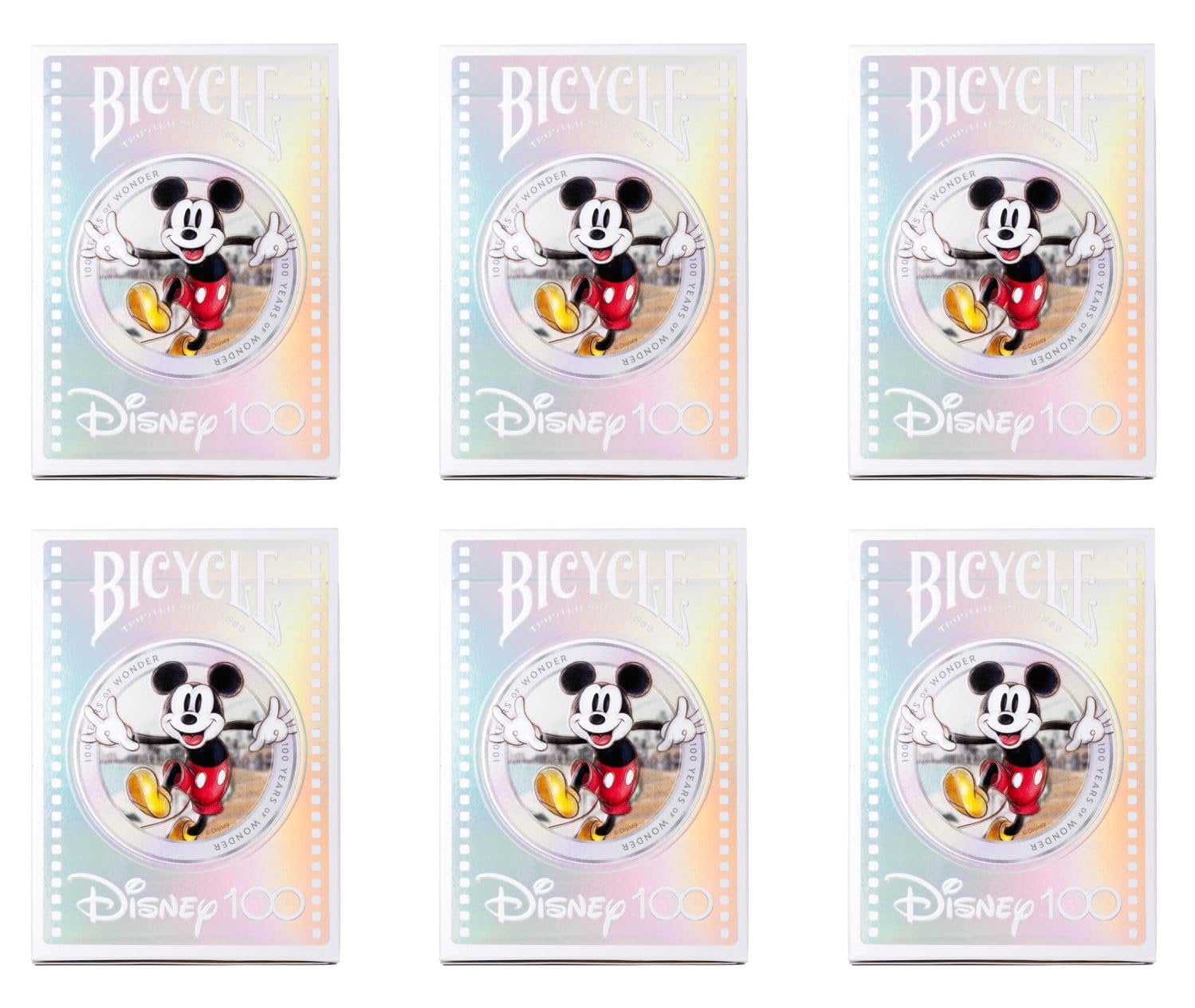 Bicycle Disney 100 Year Anniversary Playing Cards - Features 20+ Iconic Disney Characters - Pack of 6 Decks