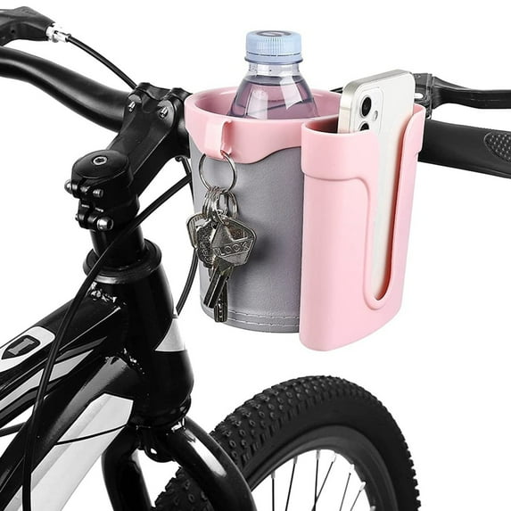 Bicycle Drink Holder Bicycle Cup Holder with Phone Mount Universal Non-slip Drink Holder for Bikes Scooters More 3-in-1 Design Holds Water Bottles