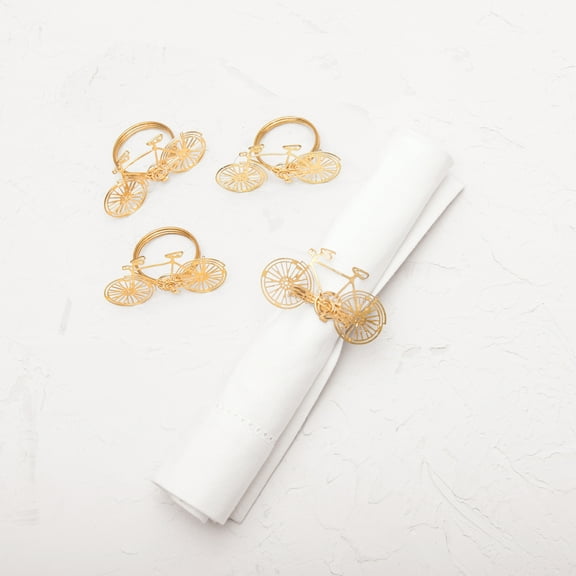 Bicycle Easter Gold Celebration Handcrafted Napkin Ring