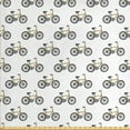 thumbnail image 1 of Bicycle Fabric by the Yard, Hand Drawn Doodle Cycling Theme Pattern of Yellow Bike Leisure Hobby Street Art, Upholstery Fabric for Dining Chairs Home Decor Accents, Mustard Black by Ambesonne, 1 of 4