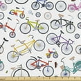 thumbnail image 1 of Bicycle Fabric by the Yard, Retro Style Colorful Bicycles of All Styles for All Age Groups Training Wheels, Decorative Upholstery Fabric for Sofas Home Accents, 2 Yards, Multicolor by Ambesonne, 1 of 4