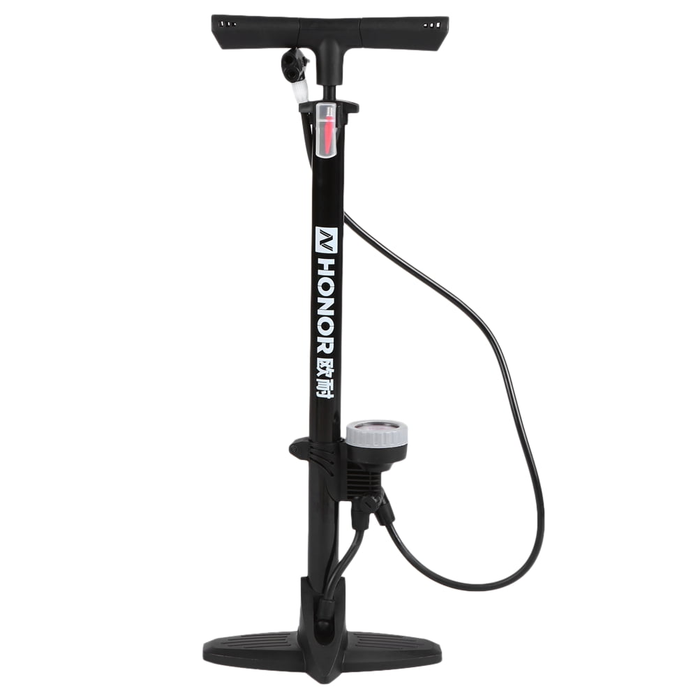 Bicycle Floor Pump Tire Inflator with Gauge Cycling Bike Air Pump