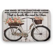 Bicycle & Flower Bible Verse The Angel of The Lord Found Hagar Near A Spring in The Desert Bath Mat for Bathroom, Bathroom Mats Rugs No Slip,Washable Cover Floor Rug 20x32 Inches