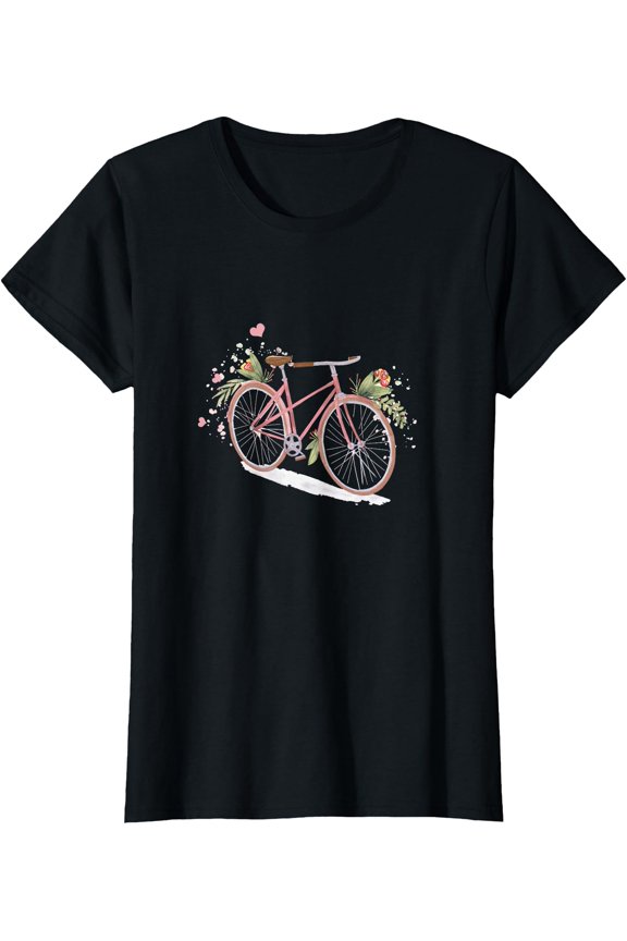 Bicycle Flowers Women's Bike Riding Cyclist Gift T-Shirt