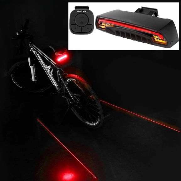 Wireless LED Bike Bicycle Rear Light Laser Tail Lamp Smart Brake USB Rechargeable Cycling Accessories Remote Turn