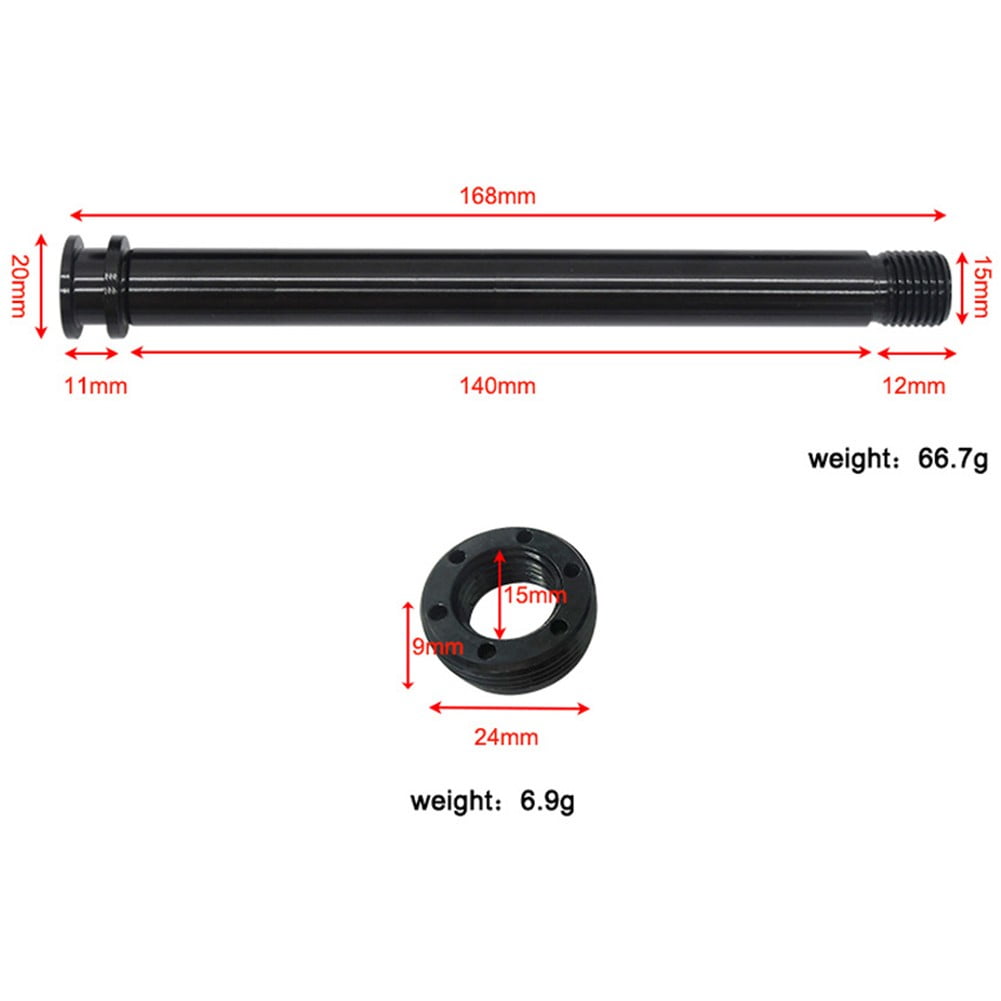 Bicycle Front THRU AXLE Skewer for Bike fork 15mm x 110mm BLACK Walmart