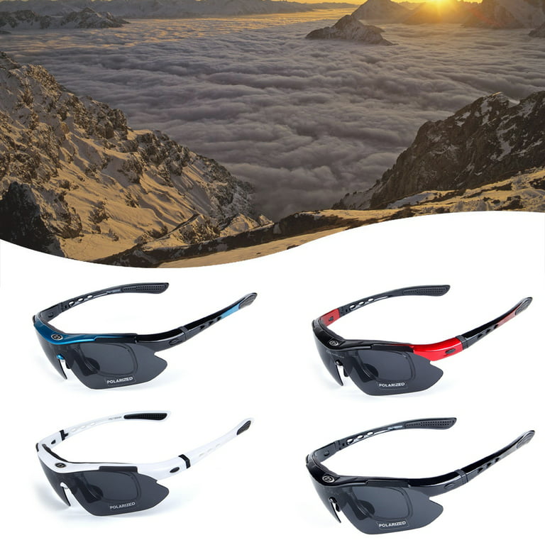 Bicycle Glasses Cycling Sunglasses Running Sports Eyewear Set W/5