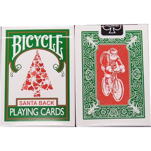 Bicycle Green Back Red Santa Playing Cards