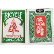 Bicycle Green Back Red Santa Playing Cards