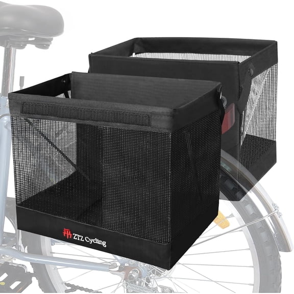 Bicycle Grocery Panniers, Foldable Panniers Bike Bags for Rear Rack, Rear Bike Basket Ebike Rear Rack Bags for Shopping Cycling Traveling Commuting(1 Pack)
