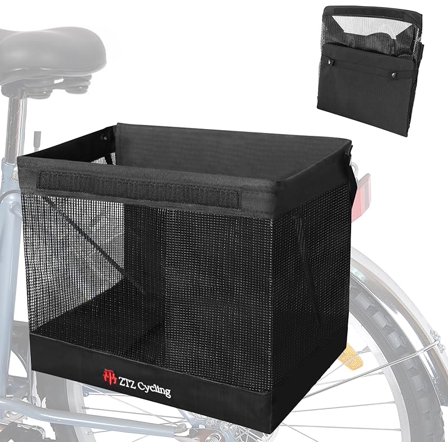 Bicycle Grocery Panniers, Foldable Panniers Bike Bags for Rear Rack, Rear Bike Basket Ebike Rear Rack Bags for Shopping Cycling Traveling Commuting(1 Pack)