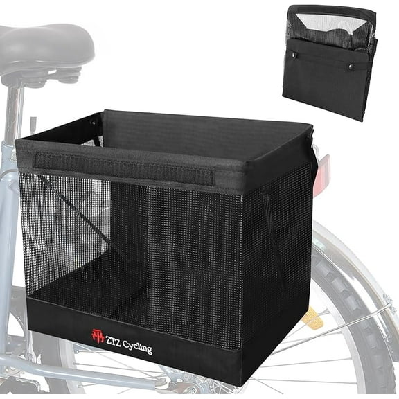 Bicycle Grocery Panniers, Foldable Panniers Bike Bags for Rear Rack, Rear Bike Basket Ebike Rear Rack Bags for Shopping Cycling Traveling Commuting(1 Pack)