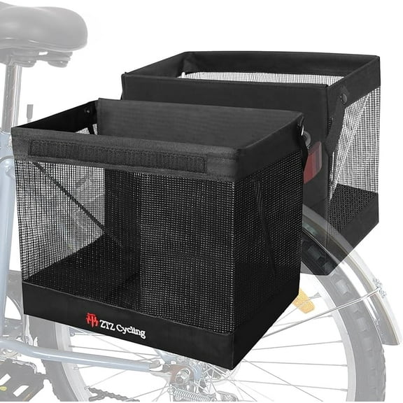 Bicycle Grocery Panniers, Foldable Panniers Bike Bags for Rear Rack, Rear Bike Basket Ebike Rear Rack Bags for Shopping Cycling Traveling Commuting(1 Pack)