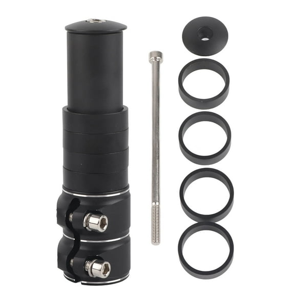 Bicycle Handlebar Stem Riser, 35mm Adjustable Height Aluminum Alloy Handlebar Stem Extender, 28.6mm Fork Clamp For Mountain Bike MTB, BMX, Folding Bike (Silver, Red, Black)