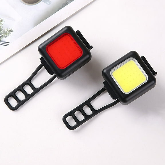 Bicycle Headlight Taillight USB Rechargeable Three Speed Waterproof COB LED | 130-500 Lumens Brightness | Quick Install Rubber Strap | Lightweight ABS | 1pc | 5x4.5x3.2cm