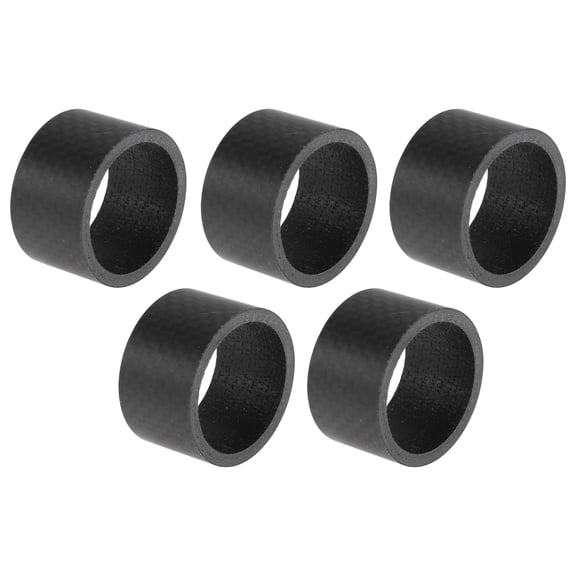 Bicycle Headset Spacers 20mm Bike Handlebar Stem Spacers 28.6mm1-1/8" CarbonFiberMatteBlack Carbon Fiber 5 Pcs