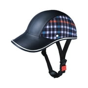 Helmet for Adults Small/Large Bike Helmet for Women and Men Adjustable Safe Baseball Cap PU Sunshade 21.7-24.4 INCH Bike Cycling Helmets,Retro Baseball Cap Style Bike Half Helmet