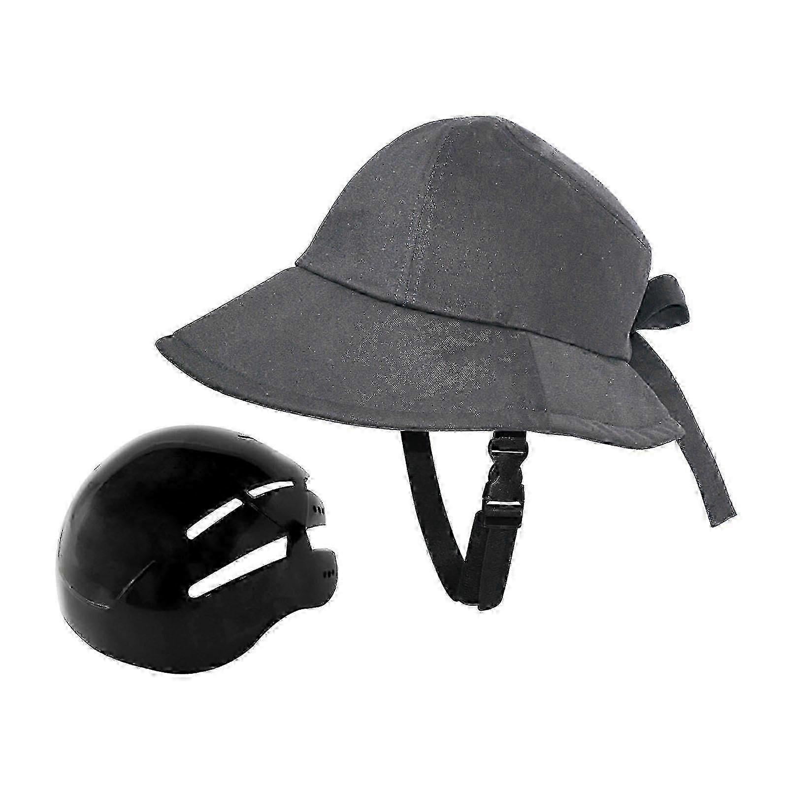 Bicycle Helmet With Wide Brim UV Sun Hat Adjustable Strap For Women Unisex Cycling Riding Safety Comfortable Fit