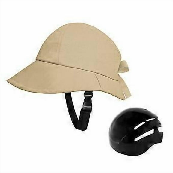 Bicycle Helmet with Wide Brim UV Sun Hat Adjustable Strap for Women Unisex Cycling Riding Safety