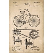 Bicycle Invention Patent Art Poster Print