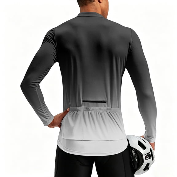 Bicycle Jerseys for Men Gradient Long Sleeve Cycling Jersey, Moisture Wicking Quick Dry UPF 50+ Bike Shirt for Road Mtb Riding 06-L 1Pc