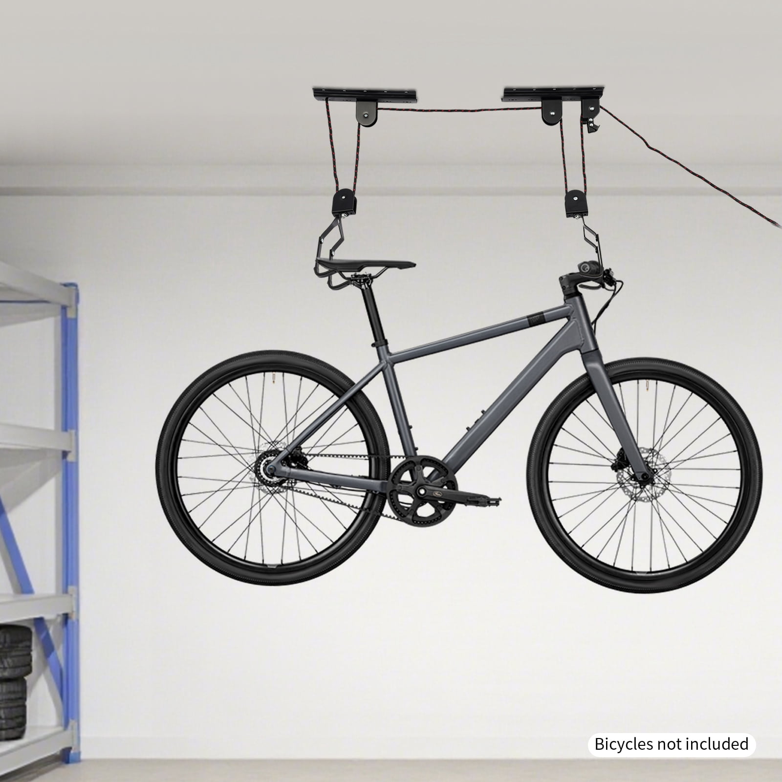 Bicycle Lift Hoist Bike Ceiling Mount Pulley Rack Garage Storage Hooks ...