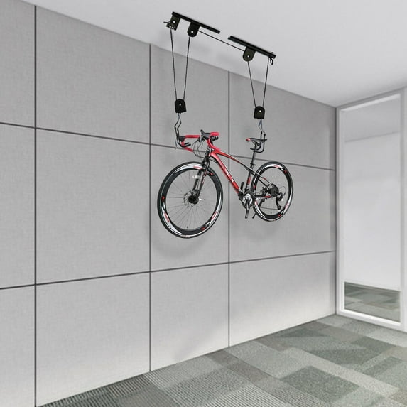 Bicycle Lift Hoist Bike Ceiling Pulley Rack Garage Storage Hooks Hanger 60kg max Bike Bicycle Lift Hoist Storage Hooks Garage Ceiling Pulley Rack Hanger Max 60kg