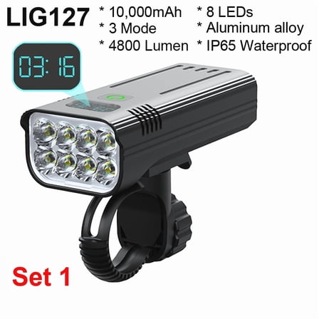 Bicycle Light 4800 Lumen USB Chargeable Rainproof MTB Bike Light Set With 2 Holder 10000mAh Flashlight Bike Accessories
