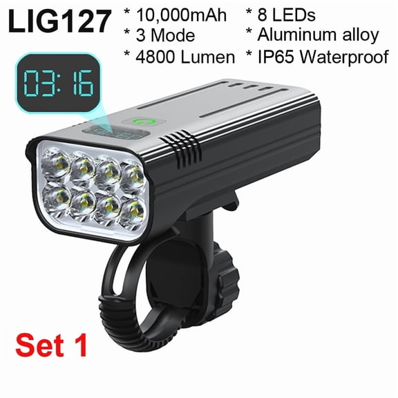 Bicycle Light 4800 Lumen USB Chargeable Rainproof MTB Bike Light Set With 2 Holder 10000mAh Flashlight Bike Accessories