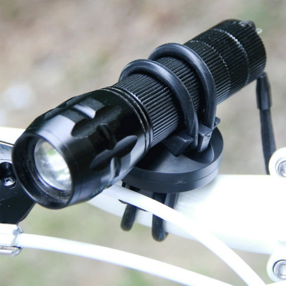 Bicycle Light Bracket, Adjustable Handlebar Flashlight Clip & Small Fan Mount, Universal Stroller Accessory Holder, Black