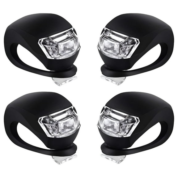 Bicycle Light Front and Rear Silicone LED Bike Light Set - Bike Headlight and Taillight,Waterproof & Safety Road,Mountain Bike Lights,Batteries Included,4 Pack(2pcs White and 2pcs Red Light)