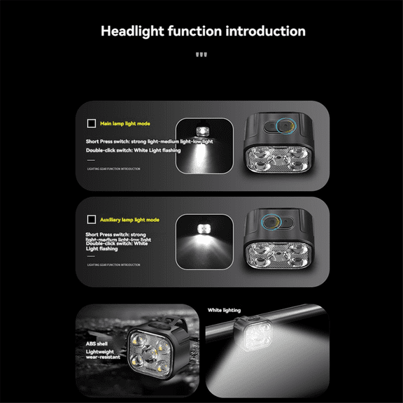 Bicycle Lights High Bright Cycling Lamp Front and Rear USB Rechargeable Bike Headlight Taillight Water