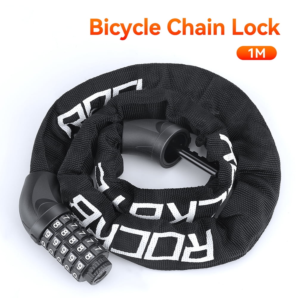 Bicycle Lock,Anti Theft Chain Lock 5 Digit Combination High Security Anti-theft Bicycle Chain Lock - 3.3 Ft Heavy Duty Keyless Bicycle Lock for Motorcycles, Scooters, Doors and Gates - 6mm T