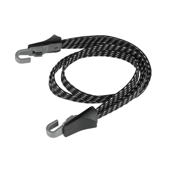 Bicycle Luggage Elastic Strap with Double Plastic Hooks, 57 cm Flat / 165 cm Max Stretch, Reinforced Jacquard Rope for Secure Bike Cargo Transport