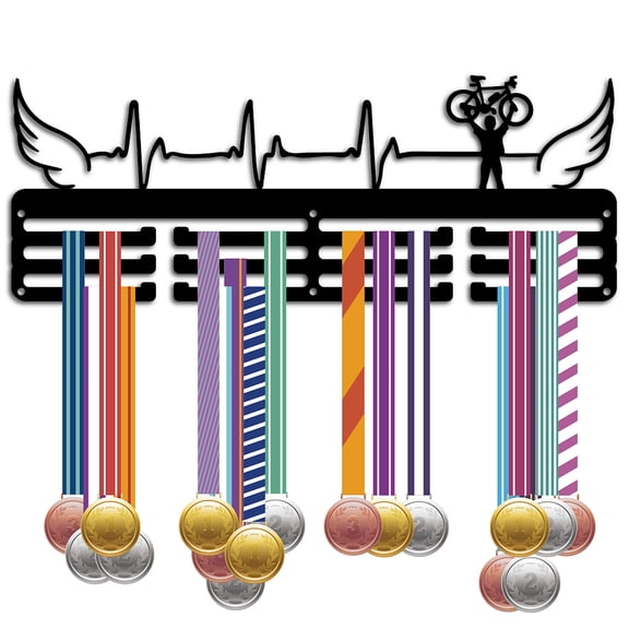 Bicycle Medal Hanger Display Wing Medal Holder Rack Sports Metal Hanging Iron Wall Mount Frame Decor Medal Hangers Hooks