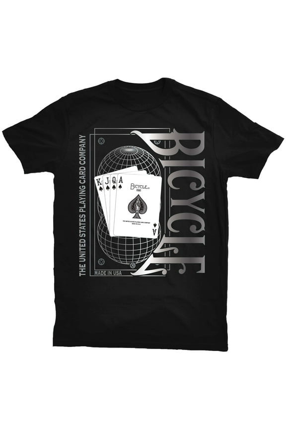 Bicycle Metallic Men's Short-Sleeve Graphic T-Shirt, Sizes S-XL