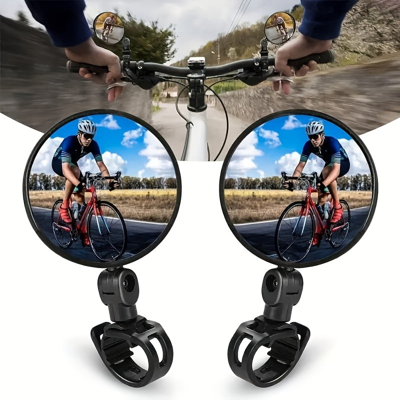 2-Pack Bike Mirrors – 360° Adjustable, Clear View For Mountain & City Bikes
