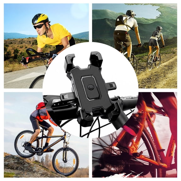 Bicycle & Motorcycle Phone Mount, One-Key Lock Anti-Shake Navigation Holder for Electric Scooters