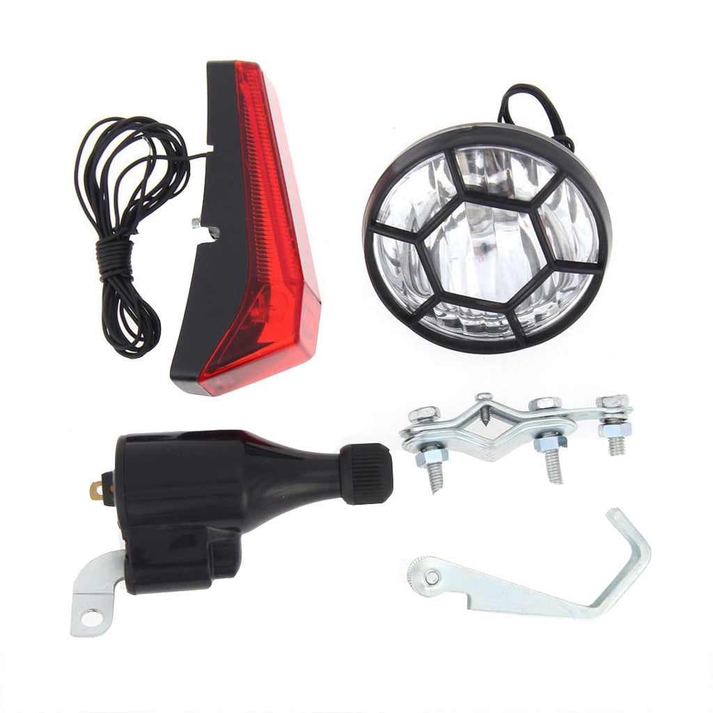 Bicycle Motorized Bike Friction Generator Dynamo Headlight Tail Light Kit 6V 3W