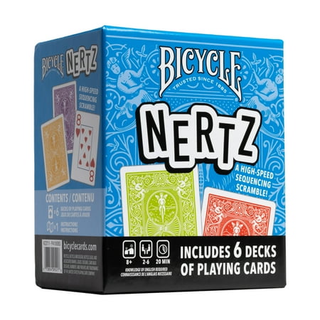 Bicycle Nertz Card Game (Solitaire), 6 Decks Jumbo Index Playing Cards, Fast-Paced Multiplayer Family Card Game for Kids and Adults, up to 6 Players