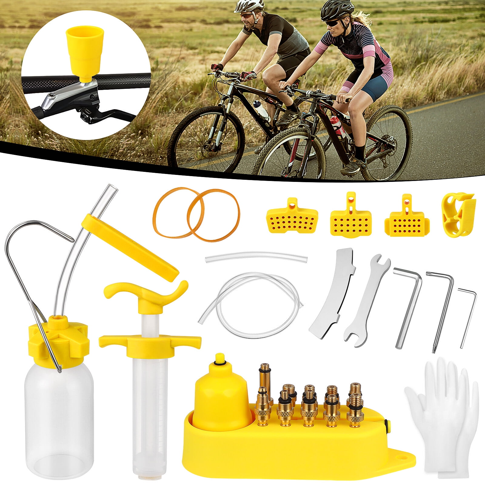 Onaparter Bicycle Oiler Tools Bike Brake Bleed Kit Bleeder Grease Fluid