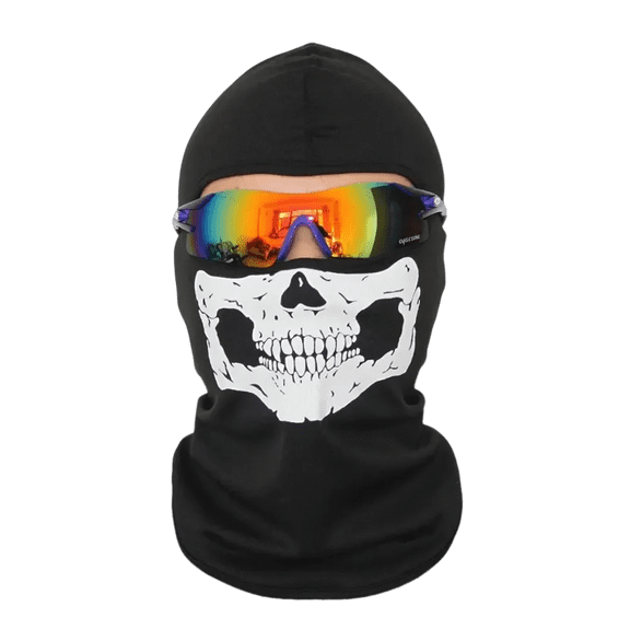 Bicycle Outdoor Cold Weather Face Mask - Skull Graphic Design, Windproof, Cold-Resistant, Full Facial Coverage, Soft Fabric, Breathable - For Cyclists, Winter Outdoor Activities, Snowboarding, Skiing