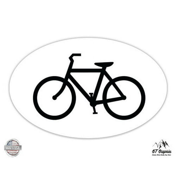 Bicycle Oval - 3" Vinyl Sticker - For Car Laptop I-Pad Phone Helmet Hard Hat - Waterproof Decal