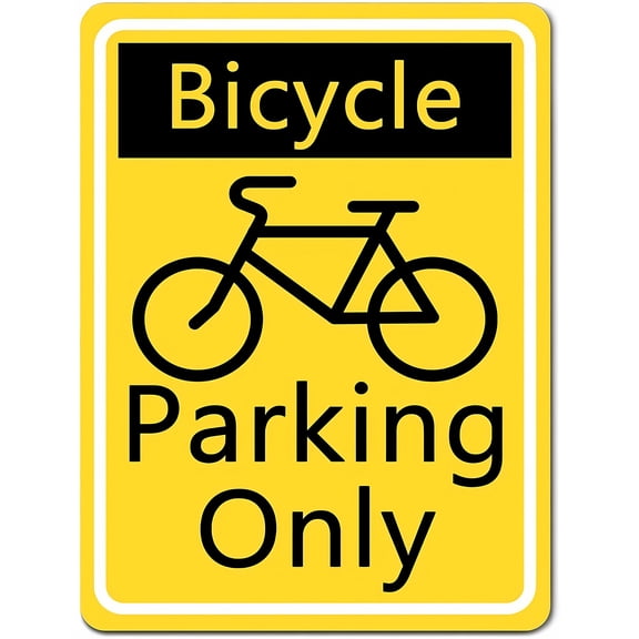 Bicycle Parking Only 8"x12" Funny Metal Warning Sign, Private Property Outdoor Notice Sign, Yard Fence Street Workplace Sign