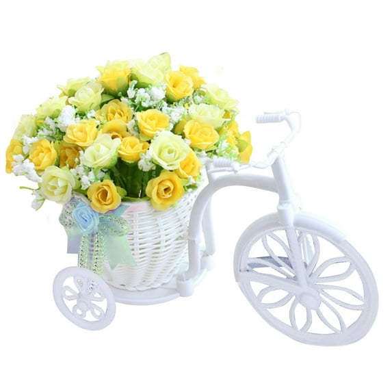Bicycle Planter Stand Outdoor Bike Flower Holder Valentine's Day Flower Stand Decorative Plant Display for Patio Lawn Garden,Multicolor