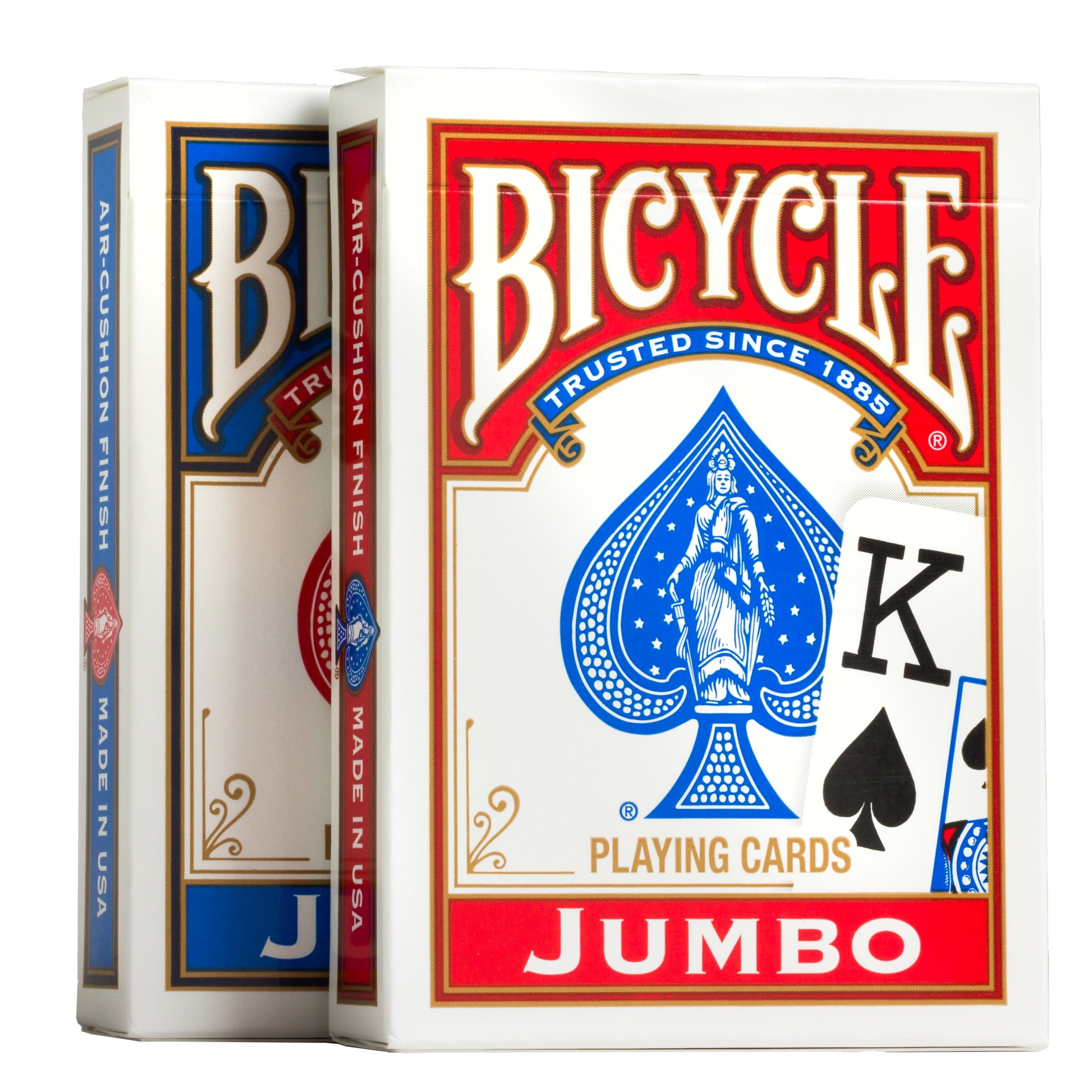 Bicycle Poker Playing Cards, Jumbo Index, 2 Pack (Red & Blue