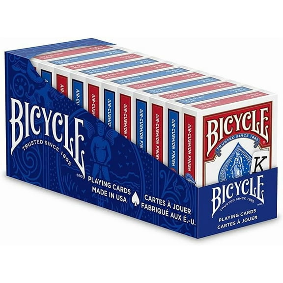Bicycle Playing Cards, Jumbo Index, 12 Pack, Red & Blue